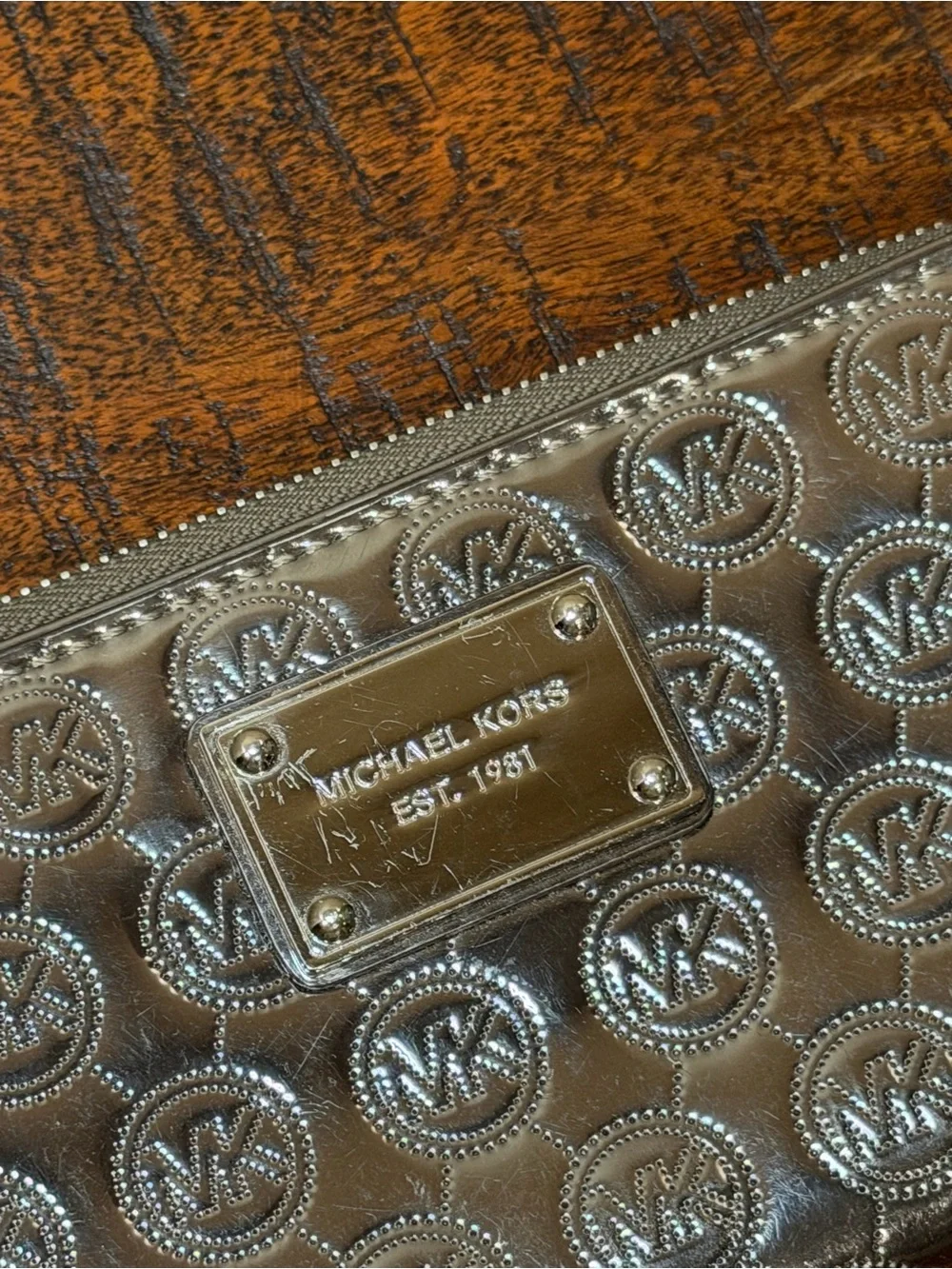 Michael Kors Silver Zip Wallet